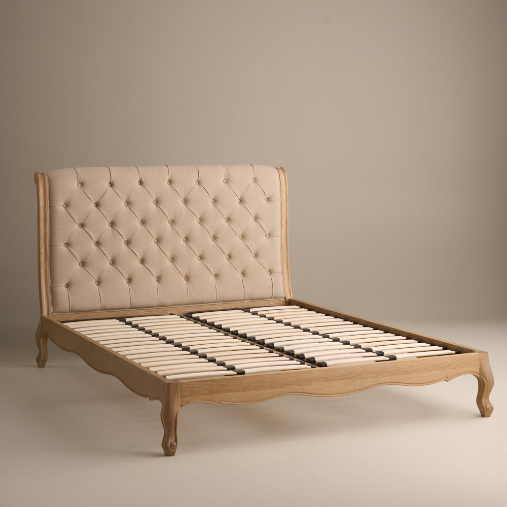 Sienna Beau Scroll Bed, Weathered Oak / Natural, Double